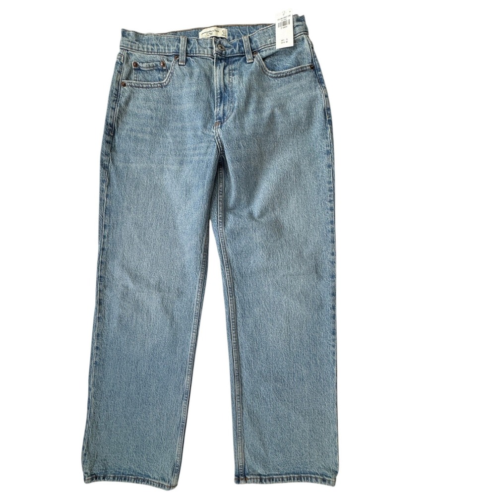 Abercrombie & Fitch The Baggy Low Rise Jeans Womens 27 4S Light Wash Blue NWT - Picture 11 of 12
